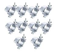 Truss Clamp 10 Pcs Aluminum Stage Light Clamps Hooks For LED PAR Moving Head Beam Spot 48-52mm Pipe Diameter(Silver)