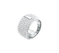 Trussardi Women's Ring in Steel, Band Crystals, T-ROUND Collection, Girlfriend Gift Ideas