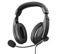 Trust 16976 Quasar USB PC Headset with Microphone and Stereo Sound for Computer and Laptop- Black