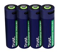 Trust USB-C Rechargeable Battery AA with Built-in USB C Port, Pack of 4 | No Battery Charger Necessary, Cable Included, 1700mAh High Capacity, Rechargeable via Phone Charger/USB Port