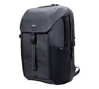 Trust Jersey Laptop Backpack 17 inch, Travel Bag 25L with Trolley Strap, Made from Recycled Plastic, Shockproof Business Work Bag, Waterproof Rucksack for Men Women College University, Black