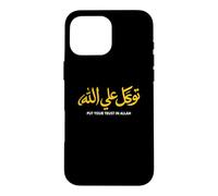 Trust Allah Islamic Muslim Prayer Arabic Calligraphy Case for iPhone 16 Pro Max
