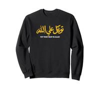 Trust Allah Islamic Muslim Prayer Arabic Calligraphy Sweatshirt