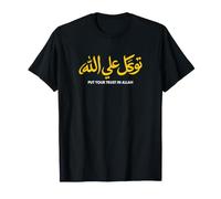 Trust Allah Islamic Muslim Prayer Arabic Calligraphy T-Shirt