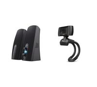 Trust Almo 2.0 PC Speaker Set, 10 W Peak Power, USB Powered Sound System, 3.5 mm Audio Connection & Trino HD Webcam with Microphone, 1280x720, 30 FPS, Universal Stand, USB, Web Camera