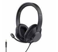 Trust Ayda Max Over Ear PC Headset with Mic 3.5mm, 1.8m Cable, Adjustable Headband, 85% Recycled Plastics, Wired Headphones with Microphone Computer Laptop Desktop Mac Home Office Zoom Teams, Black