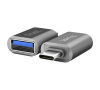 Trust Calyx USB-C to USB-A Computer Adapter Grey Aluminum