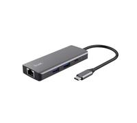 Trust Dalyx USB C Hub Multiport Adapter 6-in-1, Docking Station with 4K HDMI, 2x USB-C, 2x USB 3.1 with 5 Gbps Data Speed, Gigabit Ethernet Port, Adapter for Laptop, Macbook - Silver