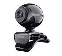 Trust Exis Webcam with Microphone and Smart Stand, Videocamera, USB Plug and Play, Web Camera for Video Calling, Skype, Teams, Zoom, PC, Computer, Laptop - Black