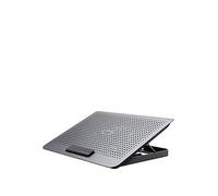 Trust Exto Laptop Stand 16", Sustainable Cooling Pad, Riser with USB Fan and Adjustable Height, 8 Levels, Made from Recycled Materials, Ventilated Holder for Notebook, Macbook, HP, Lenovo, Dell, Grey