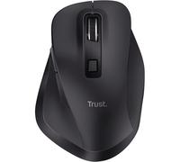 Trust Fyda Rechargeable Wireless Mouse Made With Recycled Materials, 800-2400 DPI, 6 Buttons, Thumb Rest, Comfort Cordless Ergonomic Mouse for Laptop, PC, Mac, Work, Home Office - Black