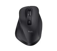 Trust Fyda Rechargeable Wireless Mouse Made With Recycled Materials, 800-2400 DPI, 6 Buttons, Thumb Rest, Comfort Cordless Ergonomic Mouse for Laptop, PC, Mac, Work, Home Office - Black