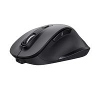 Trust Fyda Rechargeable Wireless Mouse Made With Recycled Materials, 800-2400 DPI, 6 Buttons, Thumb Rest, Comfort Cordless Ergonomic Mouse for Laptop, PC, Mac, Work, Home Office - Black