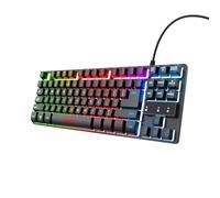 Trust Gaming Gamer Keyboard TKL GXT 833 Thado Backlit RGB Tenkeyless Keyboard (20% smaller), Membrane, Spanish QWERTY Layout, Anti-Ghosting, USB, Wired, PC/Computer, Black