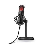 Trust GXT 256 Exxo Gaming Microphone, USB Powered Microphone for PC, 1.8 Cable, Illuminated Grille, Microphone for Streaming, Gaming, YouTube, PS4, Laptop and PC - Black