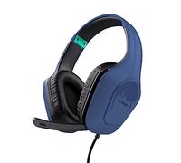 Trust Gaming GXT 415B Zirox Lightweight Gaming Headset with 50mm Drivers for PC, Xbox, PS4, PS5, Switch, Mobile, 3.5 mm Jack, 2m Cable, Foldaway Microphone, Over-Ear Wired Headphones - Blue