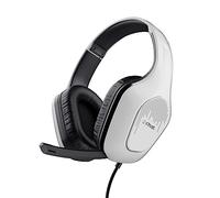 Trust Gaming GXT 415W Zirox Lightweight Gaming Headset with 50mm Drivers for PC, Xbox, PS4, PS5, Switch, Mobile, 3.5 mm Jack, 2m Cable, Foldaway Microphone, Over-Ear Wired Headphones - White