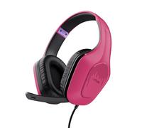 Trust Gaming GXT 418P Rayne Lightweight Gaming Headset for PC Xbox PS4 PS5 Switch Mobile, 3.5 mm Jack, 2m Cable, 50mm Drivers, Foldaway Microphone, Over-Ear Wired Headphones, Pink