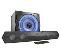 Trust Gaming GXT 668 Tytan 2.1 Soundbar Speaker System with Subwoofer for PC, PS4 and Xbox One, LED Illuminated, 120 W, UK Plug - Black/Blue