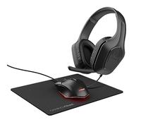 Trust Gaming GXT 790 Tridox 3-in-1 Gaming PC Bundle - Lightweight Headset with 50mm Drivers, Programmable Wired Mouse 200-6400 DPI, Mouse Mat, Gamer Set for Computer, Laptop, Desktop - Black