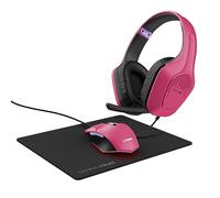 Trust Gaming GXT 790P Tridox 3-in-1 Gaming PC Bundle - Lightweight Headset with 50mm Drivers, Programmable Wired Mouse 200-6400 DPI, Mouse Mat, Gamer Set for Computer, Laptop, Desktop - Pink