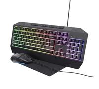 Trust Gaming GXT 791 3-in-1 Gaming Mouse and Keyboard Kit, Italian QWERTY Layout, Backlit Keyboard 78% Recycled Plastic, 200-6400 DPI, Mat, RGB Gamer Bundle Pack for PC - Black