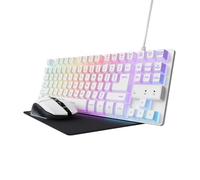 Trust Gaming GXT 794W 3-in-1 TKL Gaming Mouse and Keyboard Kit, Italian QWERTY Layout, Recycled Plastic Keyboard, Wireless Mouse 80 Hours Runtime, Mat, RGB PC Gamer Bundle Pack, White