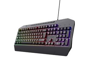 Trust Gaming GXT 836 Evocx Spanish QWERTY Gaming Keyboard, 78% Recycled Plastic, Membrane Keys, RGB Lighting, Anti-Ghosting, Gamer Keyboard with USB Cable, PC/Computer - Black