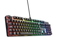 Trust Gaming GXT 871 Zora Mechanical Keyboard UK Layout with RGB Illumination, Linear Huano Switches, Anti-Ghosting N-Key Rollover, Full Size Programmable USB Gaming Keyboard PC Laptop, Black