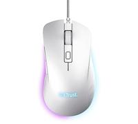 Trust Gaming GXT 924W Ybar+ High Performance Gaming Mouse, 25,600 DPI, 50% Recycled Plastics, 25K Optical Sensor, 6 Programmable Buttons, Comfortable Wired RGB Mouse, Computer, PC, Laptop - White