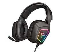 Trust Gaming Headset GXT 450 Blizz, 7.1 Surround Sound Headphones, RGB Illumination, Flexible Microphone, Volume Control, 2m Braided Cable, Over-Ear USB Headset for PC and Laptop - Black