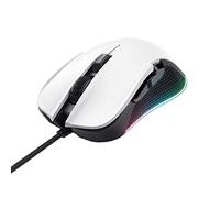 Trust Gaming Mouse GXT 922W Ybar, 200-7200 DPI, Full RGB LED Illuminated, 6 Programmable Buttons, Advanced Software, 2.1 m Braided Cable, USB Computer Mouse for PC, Laptop, Mac - White