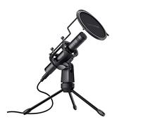 Trust Gaming USB Streaming Microphone GXT 241 Velica - Condenser Mic with Tripod Stand and Pop Filter for Computer, Laptop, PC, Podcast, Studio, Singing, Recording, Black