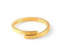 TRUST GOD GOLD RING (Adjustable), Stainless Steel Gold Plated, No Gemstone