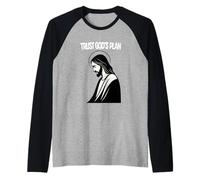 Trust God's Plan Jesus Christ Religious Faith Spiritual Raglan Baseball Tee