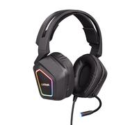 Trust Gaming Headset GXT 450 Blizz, 7.1 Surround Sound Headphones, RGB Illumination, Flexible Microphone, Volume Control, 2m Braided Cable, Over-Ear USB Headset for PC and Laptop - Black