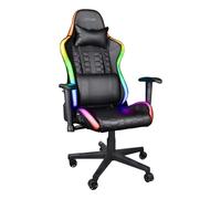 Trust Gaming Chair with RGB LED-illuminated Edges GXT 716 Rizza - Ergonomic PC Desk Swivel Chair with 350 Colours and Effects, Full Rotatable Sea