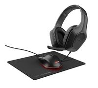 Trust Gaming GXT 790 Tridox 3-in-1 Gaming PC Bundle - Lightweight Headset with 50mm Drivers, Programmable Wired Mouse 200-6400 DPI, Mouse Mat, Gamer Set for Computer, Laptop, Desktop - Black