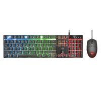 Trust Gaming Keyboard and Mouse Set GXT 838 Azor - Keyboard with QWERTY UK Layout, LED illumination, 8 Key Anti-Ghosting, 12 Multimedia Keys, 800-3000 DPI - Black