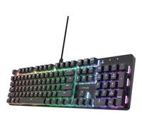 Trust GXT 871 Zora Mechanical Keyboard QWERTY US with RGB Lighting, Linear Huano Switches, Included Software, Anti-Ghosting N-Key Rollover USB Programmable Gaming Keyboard PC Laptop