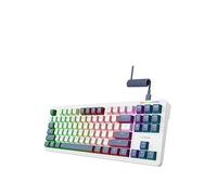 GXTrust 872 Xyra TKL Mechanical Keyboard Gasket Mount UK Layout, Hot Swappable Wired Gaming Creamy Keyboard 80%, RGB Backlit with Software, Custom Soft Feel Pre-lubed 5-pin Leobog Linear 60M Switches