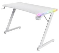 Trust GXT709 Luminus RGB Gaming Desk - White | LED Computer Table Station