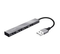 Trust Halyx 4 Port Mini USB Hub for PC Laptop Mac, Silver