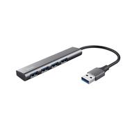 Trust Halyx USB Hub 4-Port USB-A 3.2 Gen 1, 5 Gbps Data Transfer Speed, Thin and Compact Data Hub, Plug & Play, Slim Portable USB Splitter for Computer, PC, Desktop, Laptop, Macbook