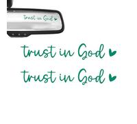 Trust in God Rearview Mirror Sticker, Rear View Mirror Decals for Car-Christian Religious Positive Inspirational Quotes, Vinyl Stickers with Letters Heart Patterns for Mom, Dad, Friends, Colleagues