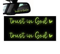 Trust in God Rearview Mirror Sticker, Rear View Mirror Decals for Car-Christian Religious Positive Inspirational Quotes, Vinyl Stickers with Letters Heart Patterns for Mom, Dad, Friends, Colleagues