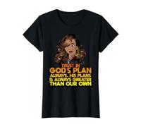 Trust in God's pla Always. His Plans is Always Greater Than Value Graphic T-Shirt, Women, Black, XS