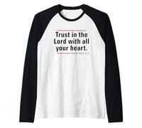 Trust in the Lord - Bible Verse Proverbs 3:5 Christian Quote Raglan Baseball Tee