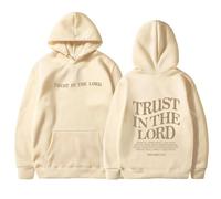 Trust In The Lord Christian Graphic Hoodies for Women Trendy Shape Print Jesus Hoodie Oversize Pullover Tops Long Sleeve Preppy Sweatshirt with Pocket Fall Fashion 2024