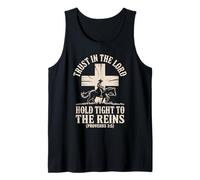 Trust in The Lord Hold Tight to The Reins Christian Cowboy Tank Top